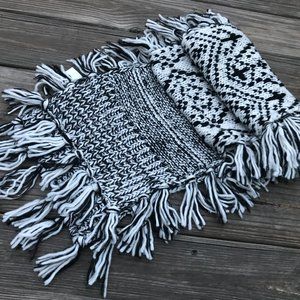 Bcbgeneration Women Scarf Black and white knit lon